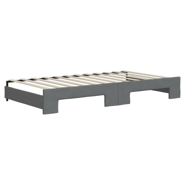 daybed med udtræk og skuffer 100x200 cm stof mørkegrå
