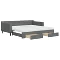 Miniatyrbillede 2 af 10: daybed med udtræk og skuffer 100x200 cm stof mørkegrå