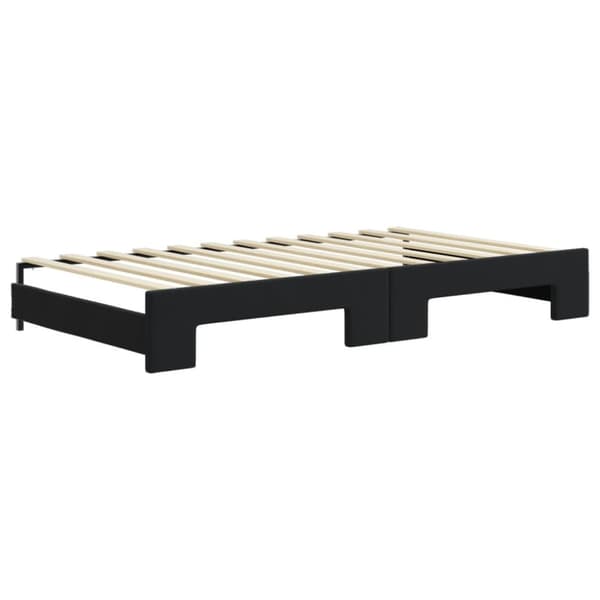 Dagbädd utdragbar och madrasser svart 100x200 cm sammet