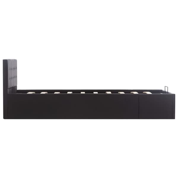 hydraulisk opbevaringsseng 90x200 cm kunstlæder sort