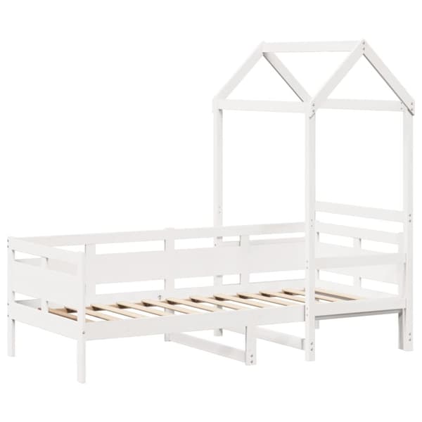 daybed med tag 80x200 cm massivt fyrretræ hvid