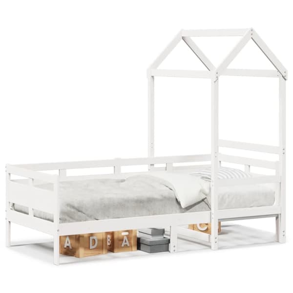 Dagbädd med tak vit 80x200 cm massiv furu