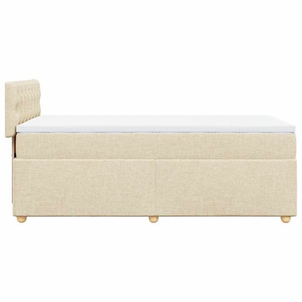 kontinentalseng med madras 80x200 cm stof cremefarvet