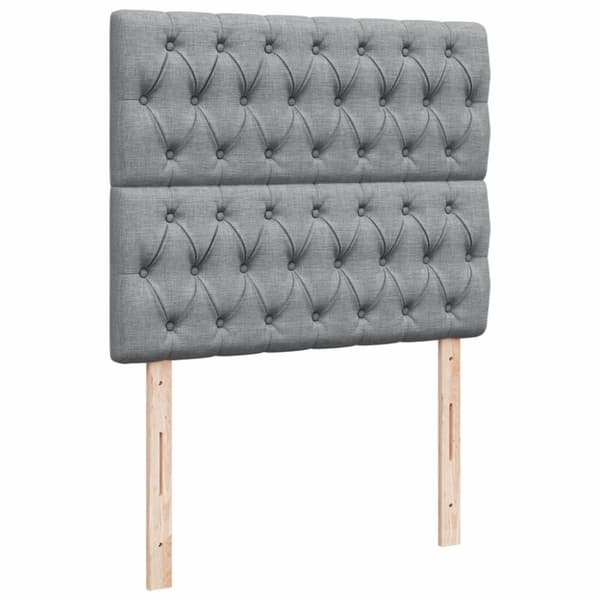 Ramsäng med madrass ljusgrå 120x190 cm tyg