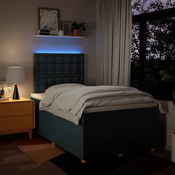 kontinentalseng med madras 120x190 cm stof blå