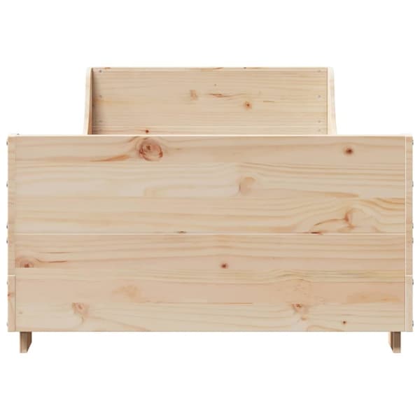 Sängram utan madrass 90x190 cm massiv furu