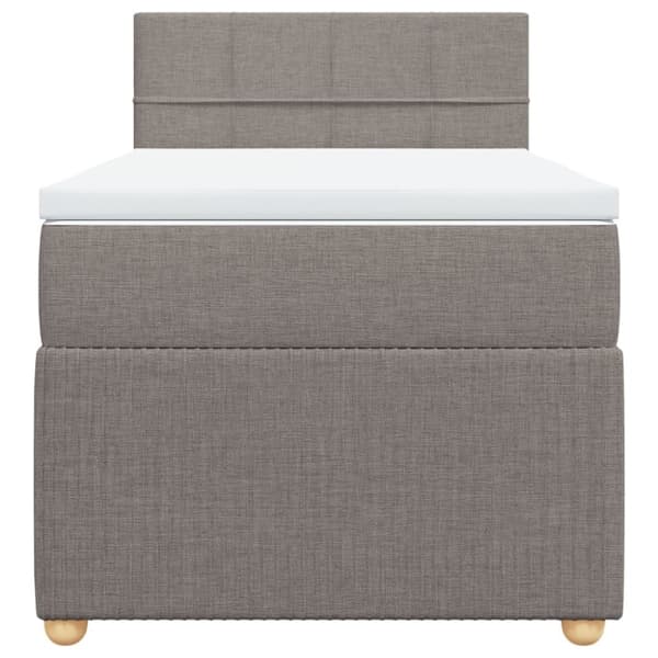 kontinentalseng med madras 90x190 cm stof gråbrun