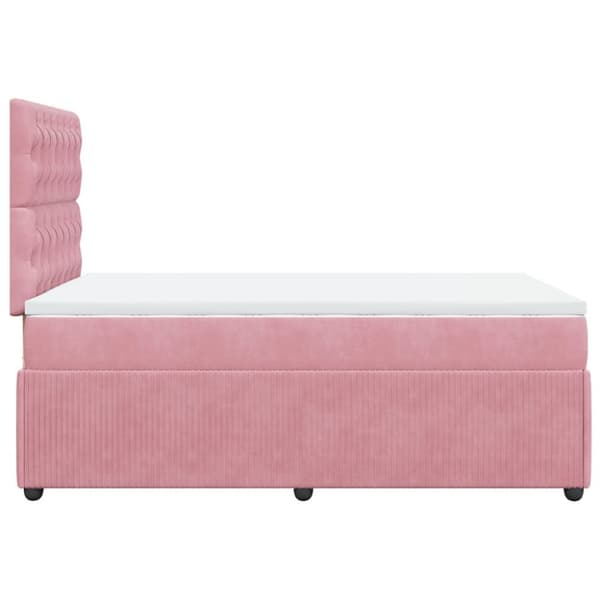 kontinentalseng med madras 120x190 cm velour lyserød