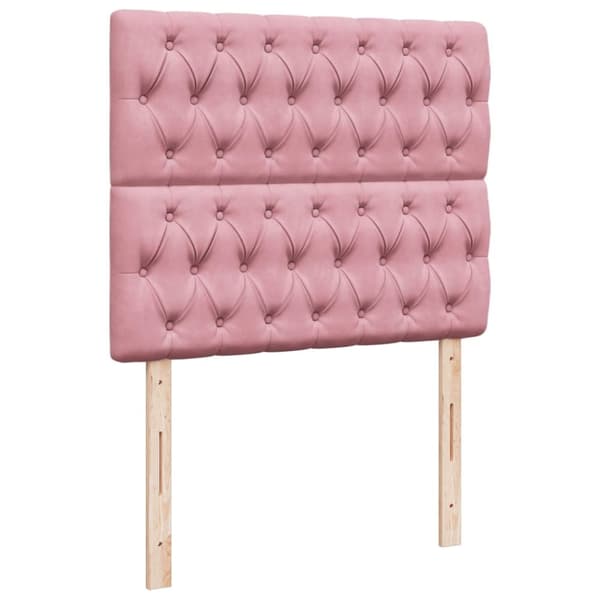 kontinentalseng med madras 120x190 cm velour lyserød