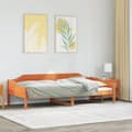 Miniatyrbillede 1 af 10: sengeramme uden madras 90x200 cm massivt fyrretræ gyldenbrun
