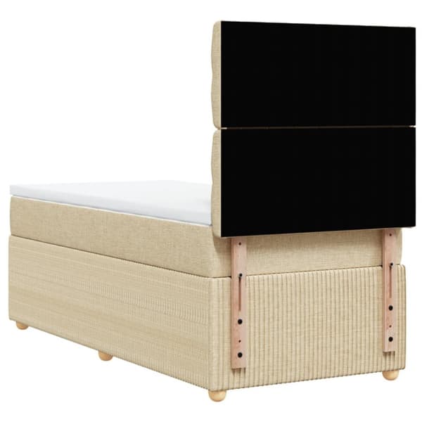 kontinentalseng med madras 90x190 cm stof cremefarvet