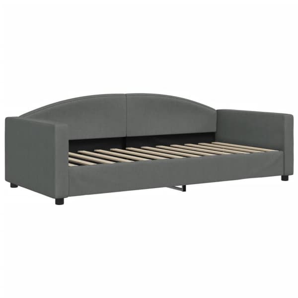 daybed med udtræk og skuffer 90x190 cm stof mørkegrå