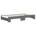 Miniatyrbillede 5 af 10: daybed med udtræk og skuffer 90x190 cm stof mørkegrå