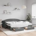 Miniatyrbillede 1 af 10: daybed med udtræk og skuffer 90x190 cm stof mørkegrå