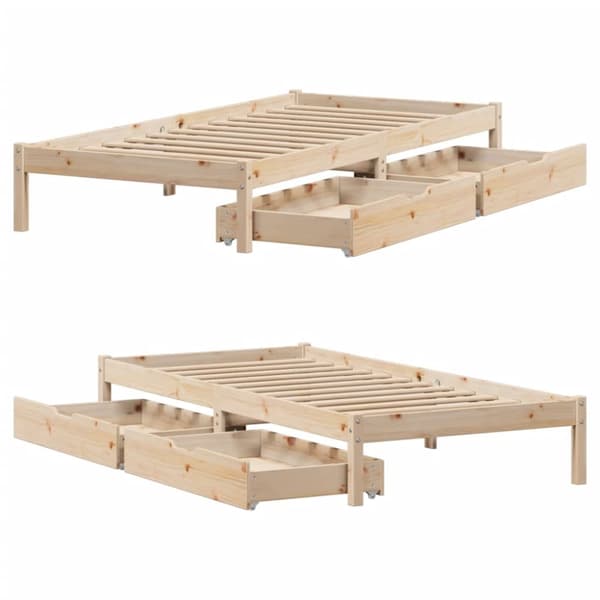 sengeramme uden madras 90x200 cm massivt fyrretræ