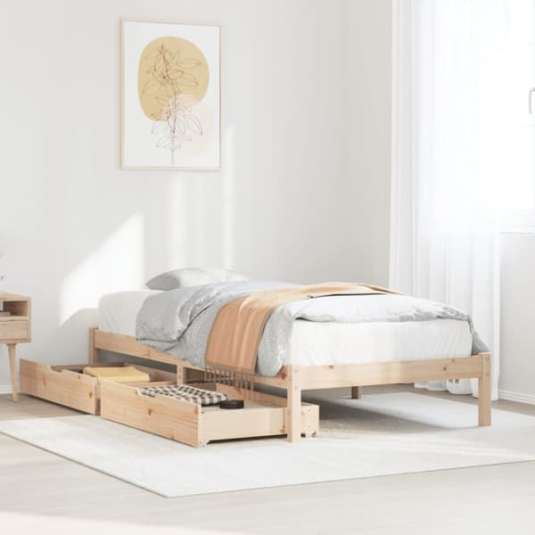 sengeramme uden madras 90x200 cm massivt fyrretræ