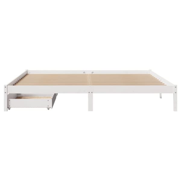 Sängynrunko ilman patjaa valkoinen 200x200 cm täysi mänty