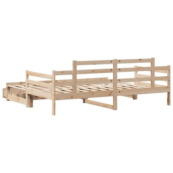 Vuodesohva rullilla ja laatikoilla ei patjaa 80x200 cm