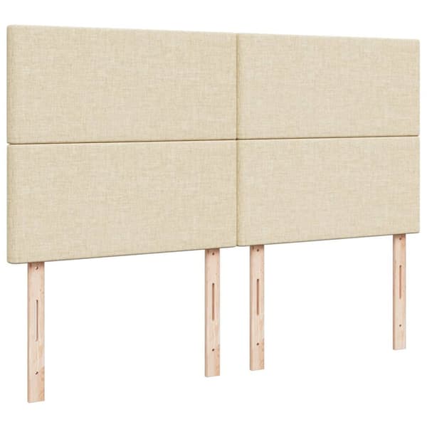 kontinentalseng med madras 180x200 cm stof cremefarvet