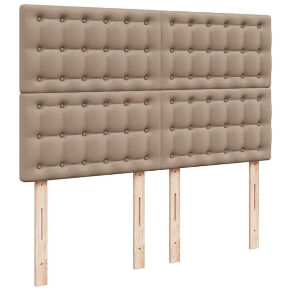 kontinentalseng 140x190 cm kunstlæder cappuccinofarvet