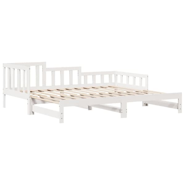 Dagbädd utdragbar med lådor utan madrass vit 90x190 cm