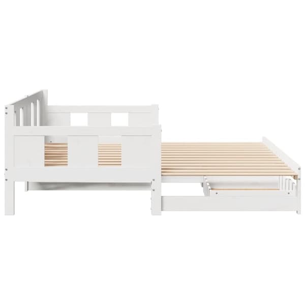 daybed med udtræk og skuffer uden madras 90x200 cm hvid