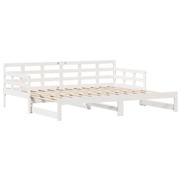 Dagbädd utdragbar med lådor utan madrass vit 80x200 cm