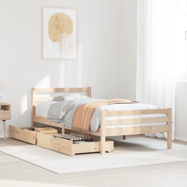 sengeramme uden madras 100x200 cm massivt fyrretræ