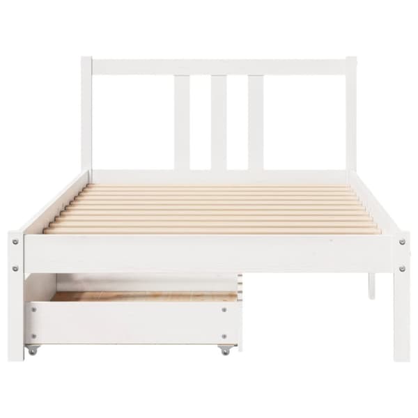 sengeramme uden madras 90x200 cm massivt fyrretræ hvid