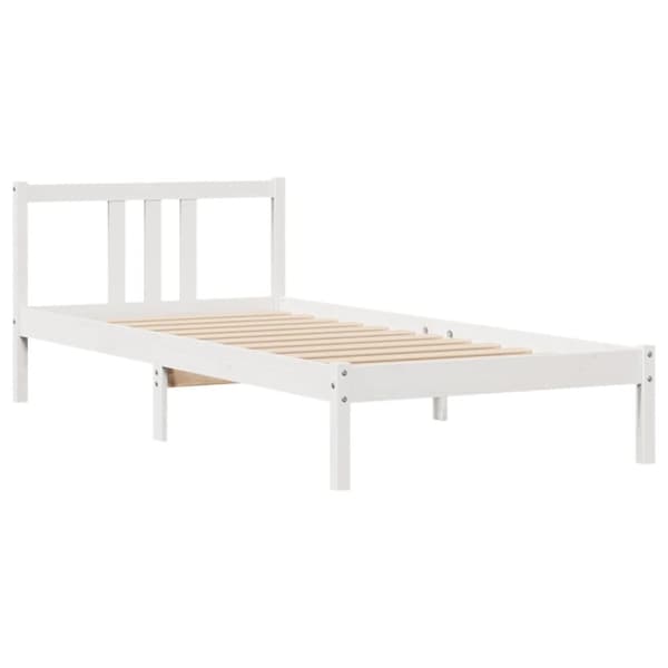 sengeramme uden madras 90x200 cm massivt fyrretræ hvid