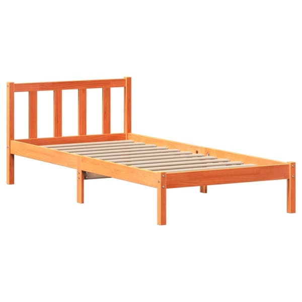 sengeramme uden madras 100x200 cm massivt fyrretræ gyldenbrun