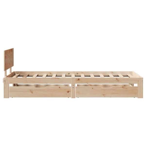 Sängynrunko laatikoilla 75x190 cm täysi mänty