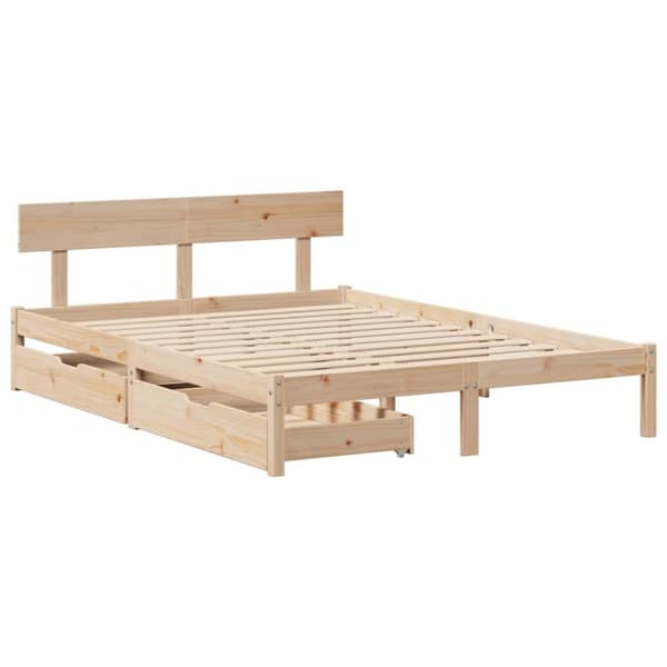 sengeramme uden madras 150x200 cm massivt fyrretræ