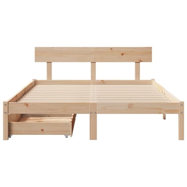 sengeramme uden madras 150x200 cm massivt fyrretræ