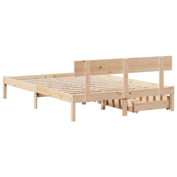 sengeramme uden madras 150x200 cm massivt fyrretræ