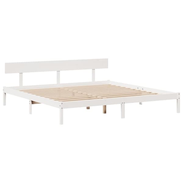 Sängynrunko ilman patjaa valkoinen 200x200 cm täysi mänty