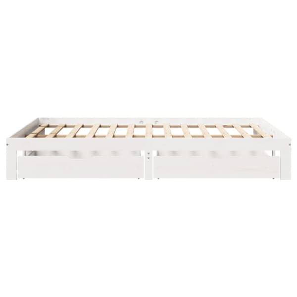 sengeramme med skuffer 120x190 cm massivt fyrretræ hvid