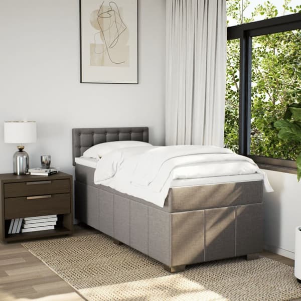Continental sänky patjalla Taupe Kangas 90x190 cm