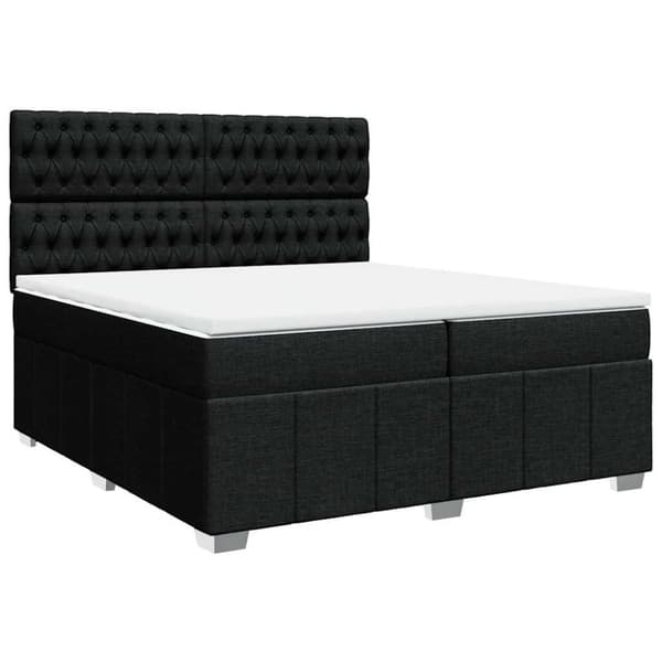 kontinentalseng med madras 200x200 cm stof sort