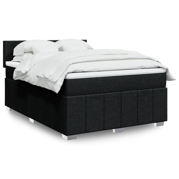 kontinentalseng med madras 140x190 cm stof sort