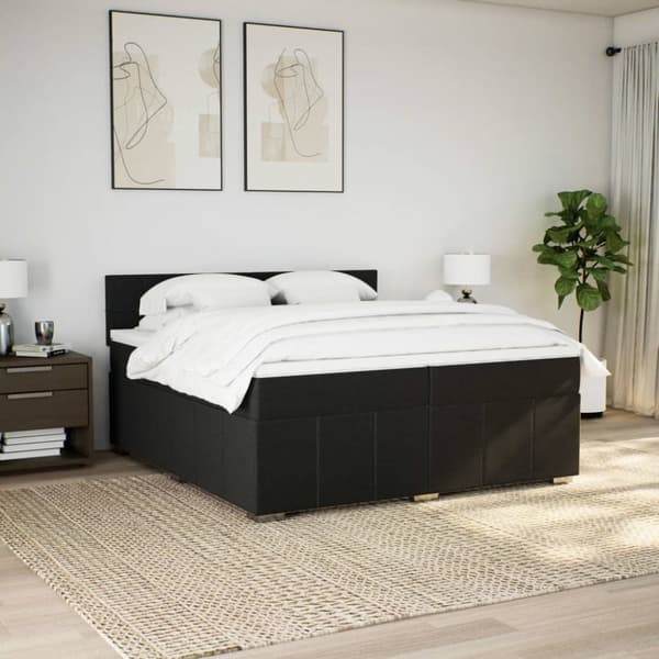 Continental sänky patjalla Musta kangas 200x200 cm