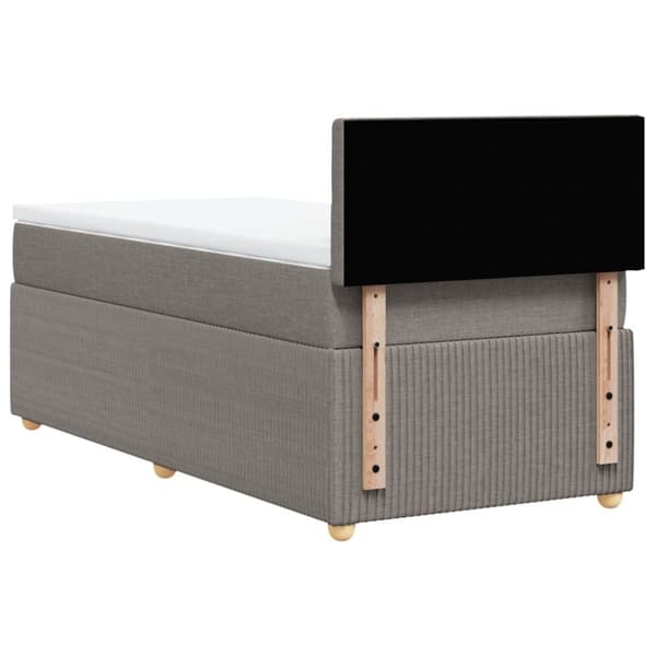 Ramsäng med madrass taupe 80x200 cm tyg