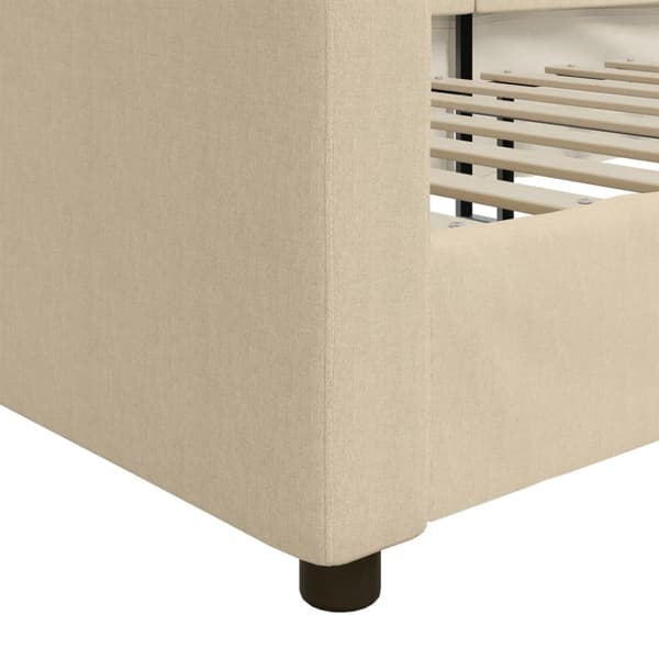daybed 90x200 cm stof cremefarvet