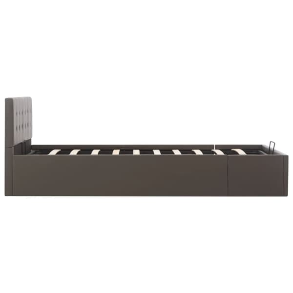 Sängram hydraulisk förvaring grå konstläder 120x200 cm