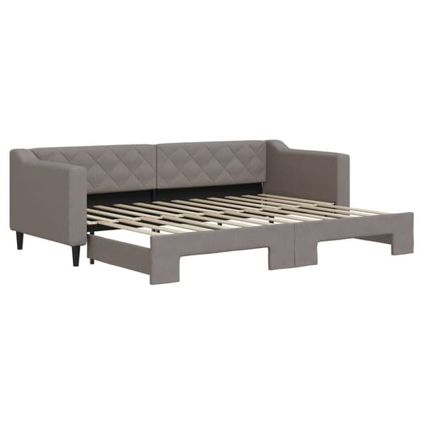 Dagbädd utdragbar taupe 80x200 cm tyg