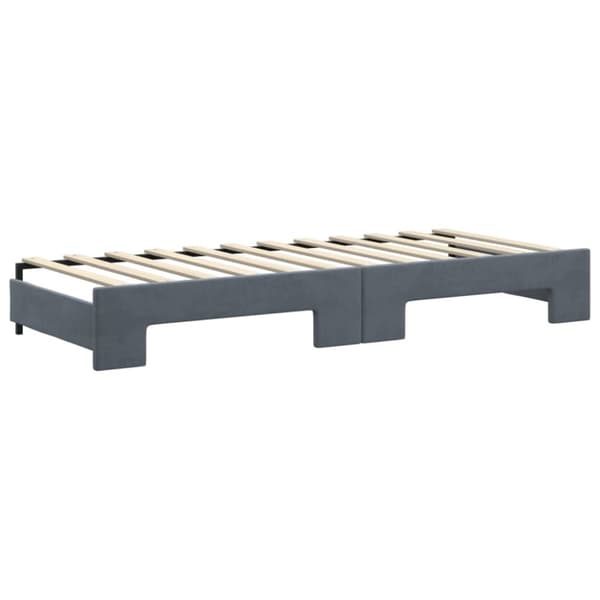 daybed med udtræk og skuffer 80x200 cm velour mørkegrå