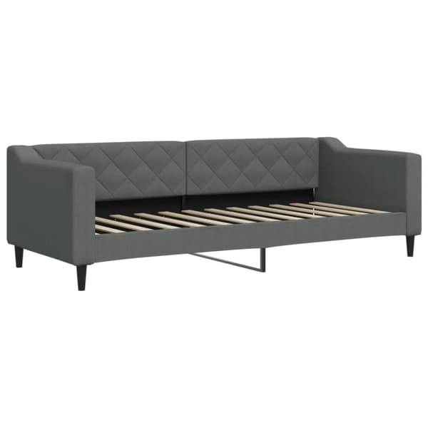 daybed med udtræk og skuffer 80x200 cm stof mørkegrå