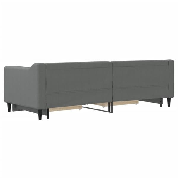 daybed med udtræk og skuffer 80x200 cm stof mørkegrå