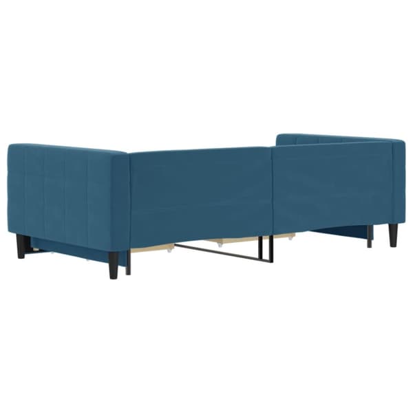 Dagbädd utdragbar med lådor blå 100x200 cm sammet