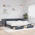 Miniatyrbillede 1 af 10: daybed med udtræk og skuffer 100x200 cm velour mørkegrå